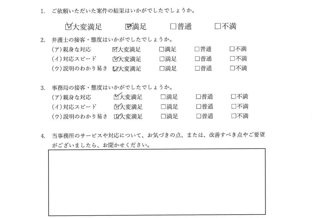 ご依頼者終了アンケート（女性　R3.6.25）